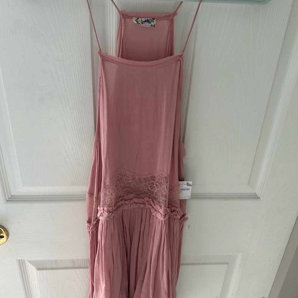Free People Pink Lace Trim